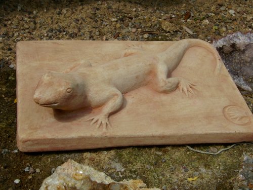 Geko,Eidechse,Wanddeko,Terrakotta - 2