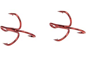 ALOMEJOR Ami da Pesca Ami Tripli Ami Alti in Acciaio al Carbonio con Ardiglione A Tre Punte Solidi Affilati