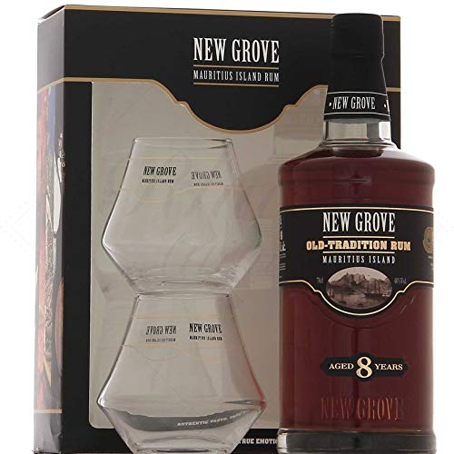 New Grove 8 ans Coffret 2 verres 40°