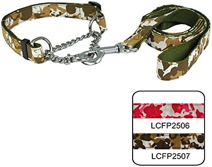 Strimm Nylon Camo/Military/Tactical/Martingale Slip Choker Chain Working Training Collar and Leash Set to Prevent Pulling for Large/Extra Large Breed Dogs