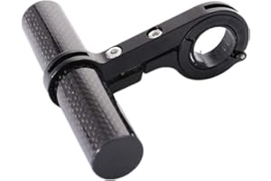 Homieco Extensor de manillar de bicicleta Soporte de montaje de extensión de abrazadera de fibra de carbono con soporte de aleación de aluminio Ahorro de espacio