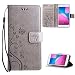Produktbild Huawei Y6 Pro 2017 Hülle, Leathlux Y6 Pro 2017 Schutzhülle Vintage Blume Muster Premium PU Leder Bookstyle Tasche Schale Filp Wallet Case Cover mit Standfunktion für Huawei P9 lite mini/ Huawei Y6 Pro 2017 5.0"
