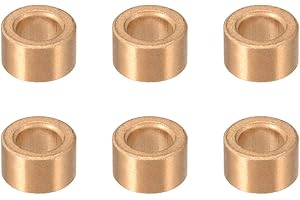 sourcing map Cojinetes de Casquillo, Manguito de rodamiento Autolubricante, 6mm Diámetro Interior, 10mm Diámetro Exterior, 6mm Longitud, Bujes de Bronce Sinterizado, 6pcs