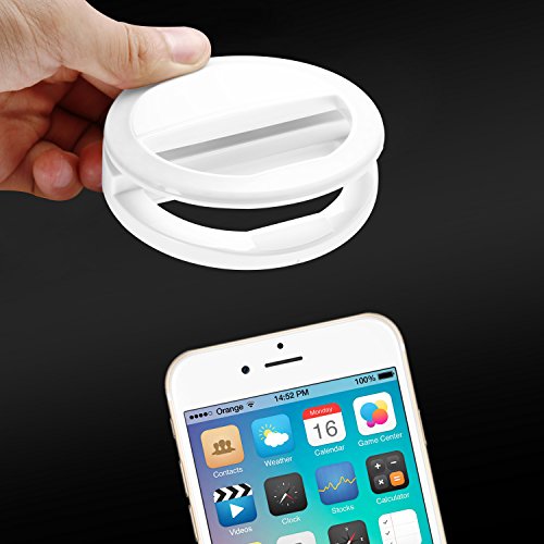 NeewerÂ® 36 LED Luce ad Anello Clip-on per Selfie per Notte o Condizioni di Scarsa LuminositÂ¨Â¤ Illuminazione Supplementare Faretto con 3 Livelli di LuminositÂ¨Â¤ per iPhone Samsung HTC Nokia iPad e Altri Smartphone (Bianco)