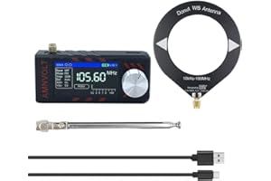 EPHEYFIF Upgraded Mini SI4732 Full-Band Radio Receiver with ESP32-S3 Master Control, 1.9-Inch IPS Color Display, Built-In Hi-Z Circuit, LSB USB AM FM Modes, AGC ATT Functions, 1W Speaker(black)