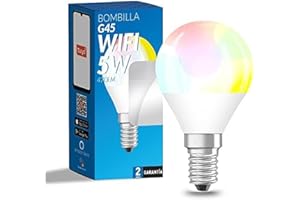 M Ledme - Bombilla LED Inteligente WiFi, sin necesidad de Hub, [Smarthome], Regulable, 6W 600LM 80W equivalente, RGB & 2700K-6500K blanco frío a cálido, compatible con Alexa/Google Home/Siri