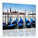 Produktbild Bilderdepot24 Bild auf Leinwand "Venedig Gondeln" 40x30cm - fertig gerahmt, direkt vom Hersteller