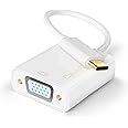 CableCreation USB C to VGA Adapter, Type C to VGA 1080P@60Hz,USBC to VGA Convert Thunderbolt 3/4 to VGA for iPhone 15 Series, MacBook Pro/Air,iPad Pro, iMac, XPS 13/15, Surface Book2-White