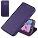 Produktbild Nouske Lederklapphülle für Samsung Galaxy S6 Edge Hülle Tasche handgefertigt geschwungene Kanten mit Aufsteller und Kartenfach TPU CoverSchutzhülle lila.
