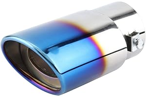 Broco Chrome blu dell'acciaio inossidabile Universal Car Etero tubo di scarico posteriore punta del silenziatore di coda gola