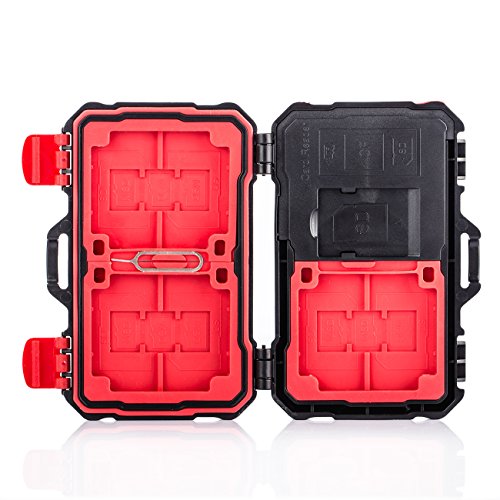 LYNCA Speicherkarten Schutzbox mit Kartenlesegerät Platz bis zu 19 verschiedenen Speicherkarten, Kartenleser für CF/SD/TF-Karten mit Tarion Reinigungstuch - 3