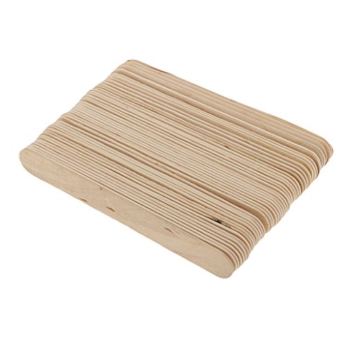 MagiDeal 50 Stück Holz Stäbchen, natur Birkenholz, 15*1.8*0.2cm als Rührstäbchen, Holzspatel