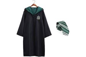 WGVSVLK Magier Robe,slytherin umhang,hufflepuff umhang,gryffindor umhang,harry potter kostüm erwachsene,mit Krawatte,für Costume for Cosplay,Fancy Dress