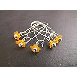 Maschenmarkierer verschließbar Stricken Häkeln Blüte Blume orange 5 Stück