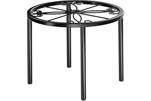 niffgaff Plant Stand 7.8IN Outdoor Pot Stand Metal Garden Plant Riser Black Plants Holder