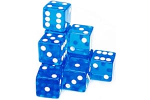 Lot de 10 dés style casino Bleu 19 mm