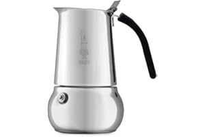 BIALETTI – Cafetière Kitty – 4 tasses – 20cl – Tous Feux – Acier Inoxydable - Non compatible avec l'induction