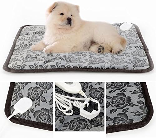 HUAYUU Pet Heating Pad, 45 * 45 CM Electric Heat Pad Waterproof Electric Heating Pad Heater Warmer Mat Bed Blanket Heating Pad Vinyl Pet Whelping Puppy with UK Plug For Dog Cat