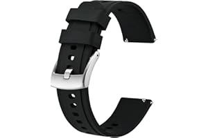 BISONSTRAP Cinturino per Orologi in Silicone Gomma 18mm 20mm 22mm 24mm, Cinturino per Uomo Donna, Cinturini di Ricambio a Sgancio Rapido