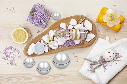 Paxcoo 4 Set Metall Bad Bombe Schimmel mit 4 Größen 8 Stück DIY Kit für Crafting Your Own Fizzles - 6