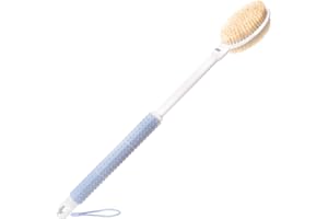 Wiseten Szczotka do pleców, szczotka do ciała z wysuwaną długą rączką 43-60 cm, szczotka prysznicowa ze sztywnym i miękkim włosiem, peeling prysznicowy dla kobiet, mężczyzn, osób starszych