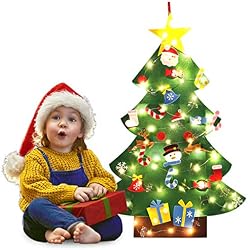 Bageek Árbol de Navidad DIY, niño Árbol de Navidad con Luces LED Independientes árbol de Navidad pequeño Navidad Decoración Mini arbol de Navidad arboles de Navidad Decorados Cafe casa decoración