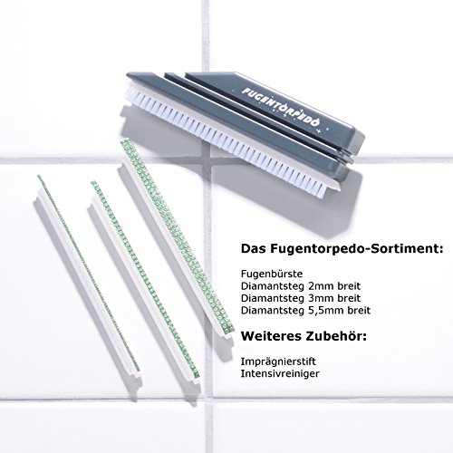 Fugenreiniger – Fugenbürste für Badezimmer, Bad, und Küche für Fliesen, Bodenfliesen und Dusche – Fugentorpedo – Fugenreinigung mit Diamanten und Bürste. Fugen reinigen und sanieren wie ein Profi - 3
