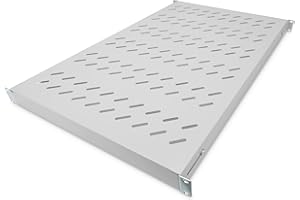 DIGITUS Professional DN-97648 - Balda con profundidad variable para instalación permanente en armarios de 19 "- capacidad de carga 50 kg - desde 1000 mm de profundidad de armario - 1U - color gris