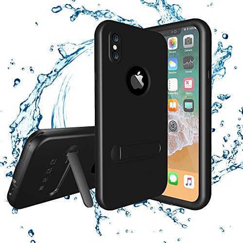 iPhone X Waterproof Case , HyFone 360 Full body IP68 Certified Waterproof Snowproof Dustproof Shockproof Wireless Charging Support Underwater Stand Cases with Touch Screen Protector for iPhone X / iPhone 10 5.8" - [ Black ]