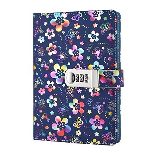 Carnet Cuzit - Carnet secret pour enfant et étudiant - Design de fleurs - Multicolore