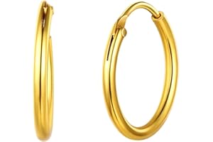 ChicSilver Orecchini a Cerchio Argento 925 Donna a Clip, 15/20/ 30/50/ 70mm, Argento/Oro/Rosa， Orecchini da Donna