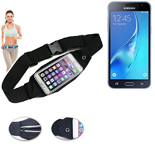 Preisvergleich Produktbild Gürteltasche Umhängetasche Bauchtasche für Samsung Galaxy J3 Duos (2016), schwarz. Sport Running Jogging Fitness Laufen Exercise Schutzhülle - K-S-Trade (TM)