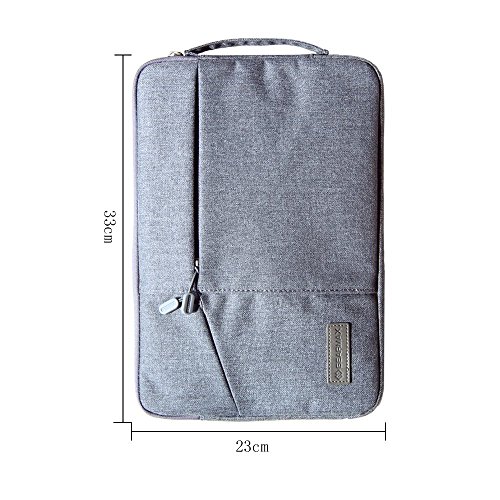 Acxeon Business Laptop Netebook Hülle Sleeve Tasche einfachen Stil Wasserabweisendes Nylongewebe Notebook Sleeve für MacBook Air / Pro Retina, Surface pro4, Ultrabook /Netbook (11.6/ 12″, Grau) - 8