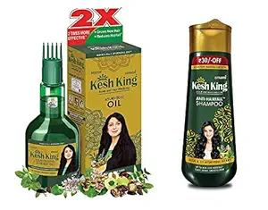 Kesh King Ayurvedic Scalp and Hair Oil, 100ml & Anti Hairfall Shampoo, 200ml Combo