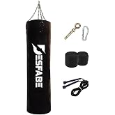 Desfabe Boxing Star 120x32 Cm Chain Boxing Sandbag Black+Hanging Apparatus+Hand Bandage+Jumping Rope