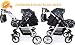 New Baby Pram SWIVEL WHEELS Travel System Buggy (Car Seat,Carrycot,Mattress,Diaper Bag,Parent Tray,Rain Cover,Mosquito Net) (7)
