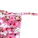 2-Zip Washable Baby Cloth Diaper Nappy Bag Monkey Heart Pink