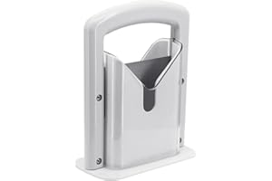 Hensych Bagel Guillotine Slicer Haushaltsbagelschneider Bagel Präzisionsschneider Bagel Cutter Schneiden Hilfswerkzeug für Küchengeräte und Gadgets,Kunststoff und Edelstahl,Weiß