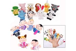 Binnan 16 Pieces Soft Educational Toys Kids Finger Puppets Cartoon Animal Toy For Child