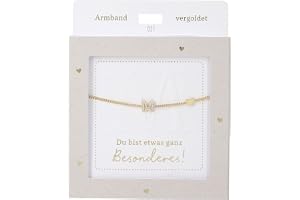 Depesche 13896.21 armband i guld, med hänge "M" och hjärta, variabel i längd, som en gåva till vänner och familj