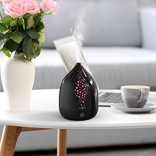Aroma Diffuser Anjou 200mL Aromatherapie Luftbefeuchter mit 7 wechselnden Farben, schwarz (bis zu 8 Std Betriebszeit, BPA-lose Konstruktion, PP-Material) - 7