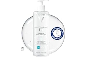 Vichy, Pureté Thermale, Eau Micellaire Intégrale, Nettoie et Démaquille le Visage et les Yeux, Adapté aux Peaux et Yeux Sensibles, Sans Rinçage, 400 ml