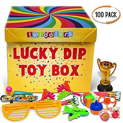 The Twiddlers Assortiment Ultime de 100 Jouets de Fête Uniques - Comprend Une Boîte, Idéal Récompenses en Classe, Enfants Cadeau Petit Anniversaires, Sac Bonbonniere Surprise et Piñatas