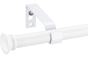 DAKEPOLE Gardinenstangen Weiß 71-120cm, 16mm Durchmesser Stabile Gardinenstangenset Edelstahl für Schlafzimmer, Wohnzimmer, Kinderzimmer