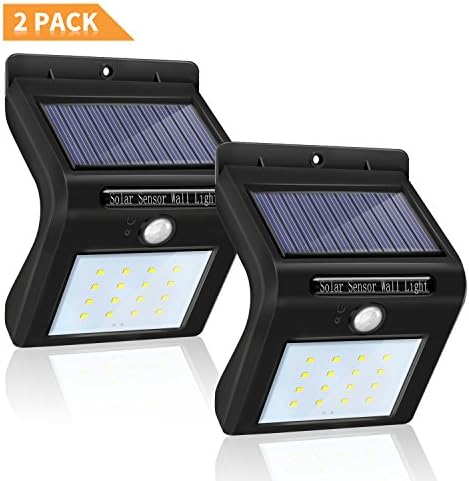 Lemebo Wireless Waterproof Solar Lights Motion Sensor Security Lights, Solar Powered Motion Detector Home Security Outdoor with 16 LEDS Wall Light for Outside Garden Fence Patio Driveway Step ( 2Pack)