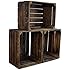 3 Set CHICCIE Vintage Holzkiste - Gebrannt - alte Obstkiste - Weinkiste - Natur Used Look (Gebrannt)
