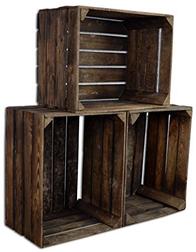 3 Set CHICCIE Vintage Caja de madera - viejo Caja de fruta - Caja de v