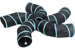 TRIBONES Animali domestici cucciolo furetto coniglietto gatto tunnel | tubo gatto giocattolo | fai da te gatto labirinto casa letto tenda giocattolo interattivo gattino S (S-stile: tunnel a 5 vie)