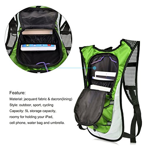 Vbiger 5L Leicht Fahrradrucksack Trinkrucksack Halter Wasserdicht Rucksack für Fahrradfahren ohne Trinksystem - 4