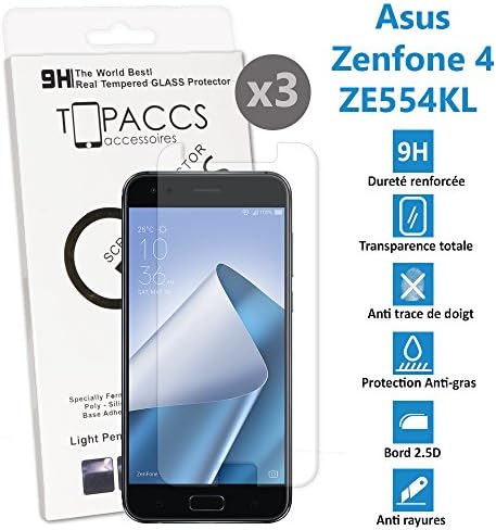 Asus Zenfone 4 ze554kl – [Pack of 3] – Real Glass Screen Protector Tempered Glass Ultra Durable Screen Protector